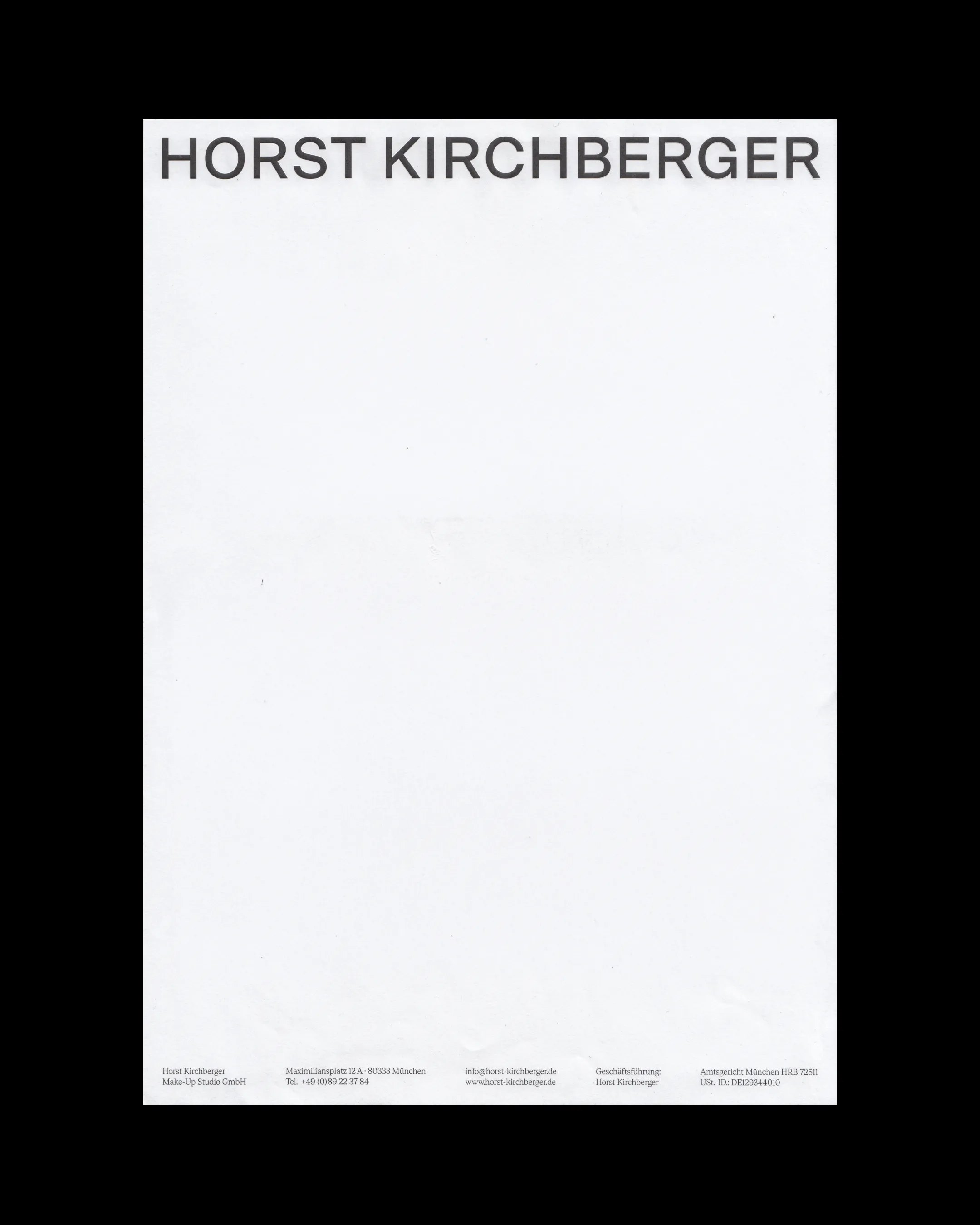 Scan von modern designtem Horst Kirchberger Briefpapier