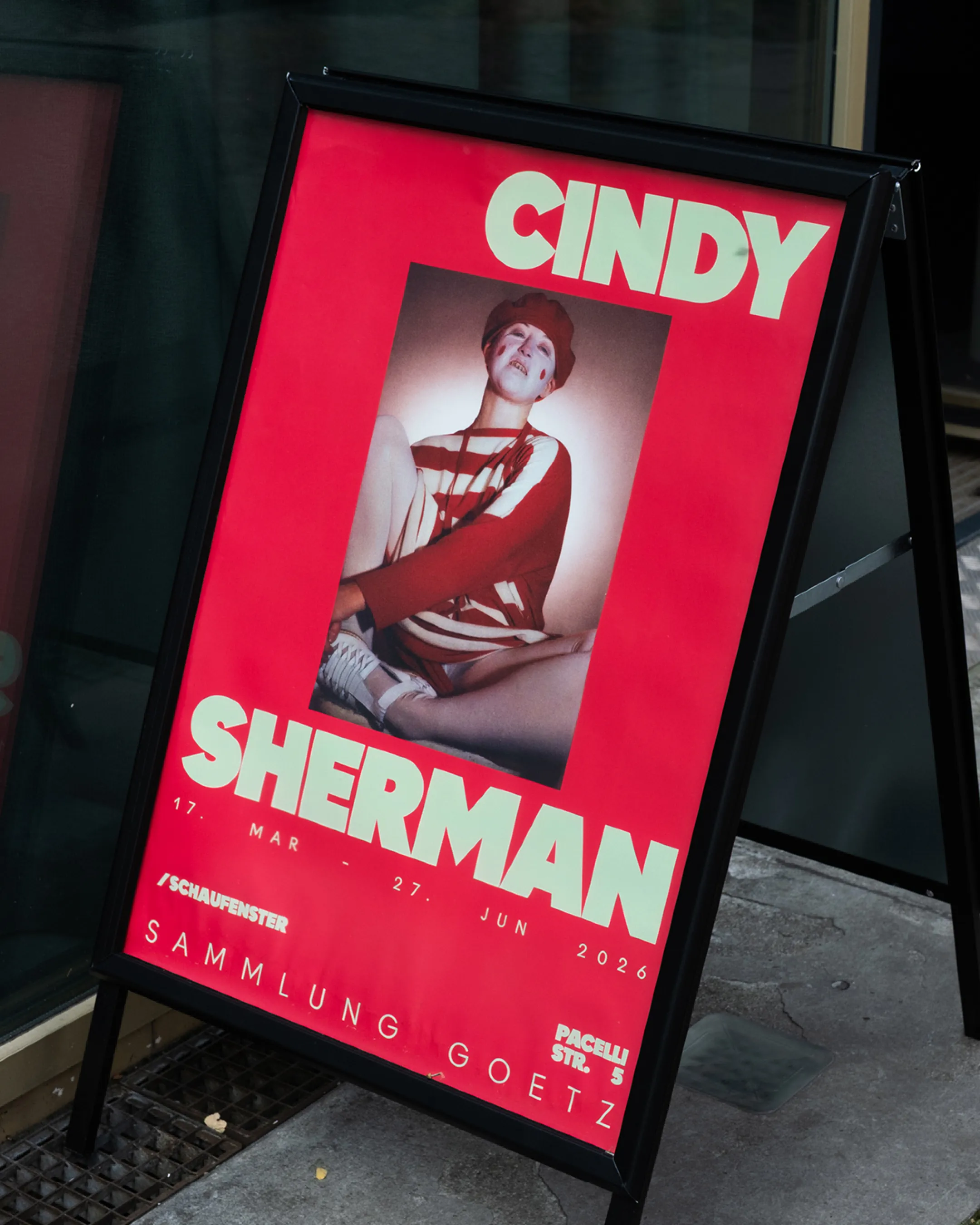 Cindy Sherman Poster in Front of Sammlung Goetz